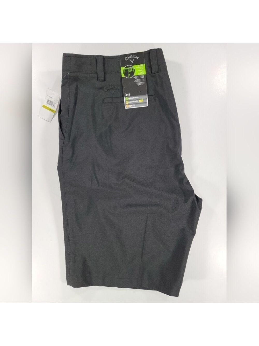 NEW Callaway Solid Black Golf Shorts Cargo Media Pocket Men's 44B Stretch NWT